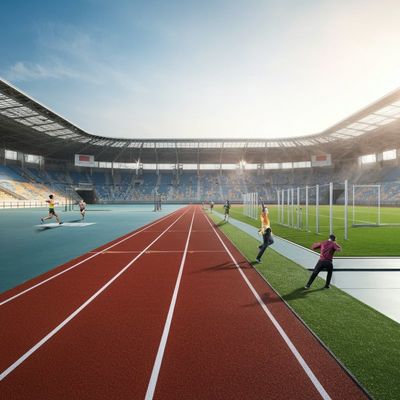 Сертифицированная IAAF трасса с устойчивостью к ударам и ультрафиолетовым лучам